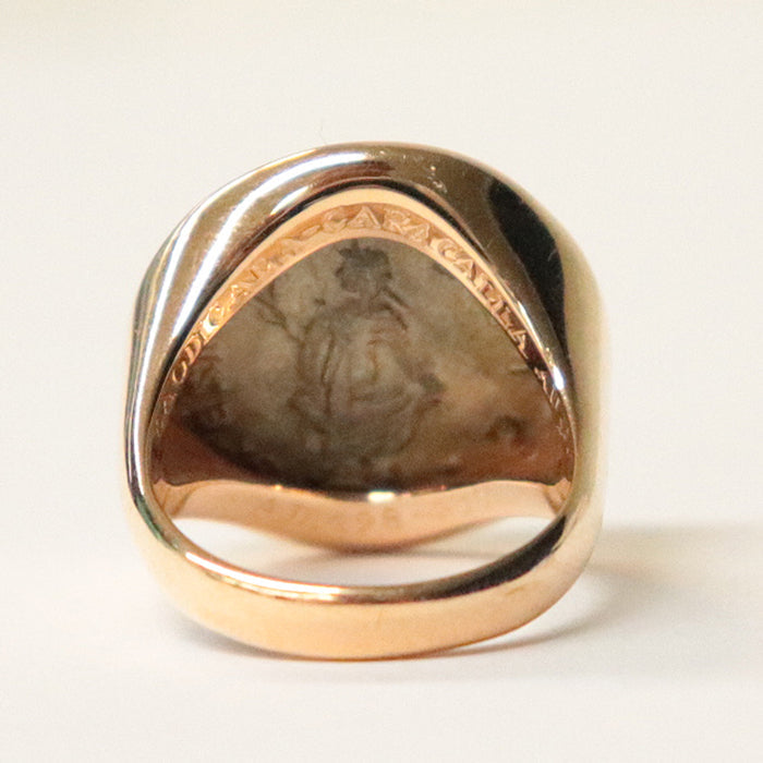 BVLGARI Ring Au750%, Ancient coin%, K18PG/Pink gold Pink gold unisex(Unisex) Used Authentic