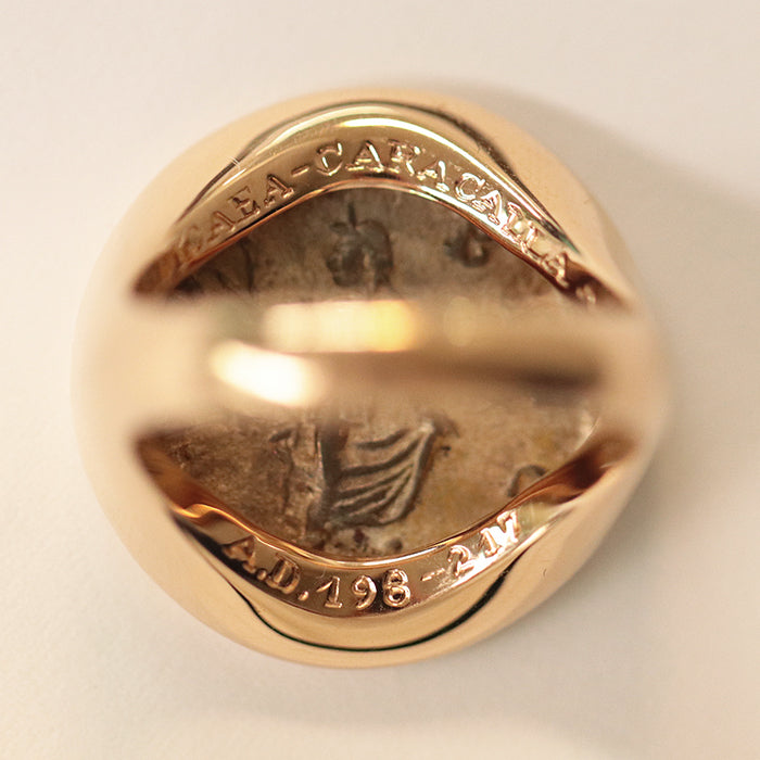 BVLGARI Ring Au750%, Ancient coin%, K18PG/Pink gold Pink gold unisex(Unisex) Used Authentic