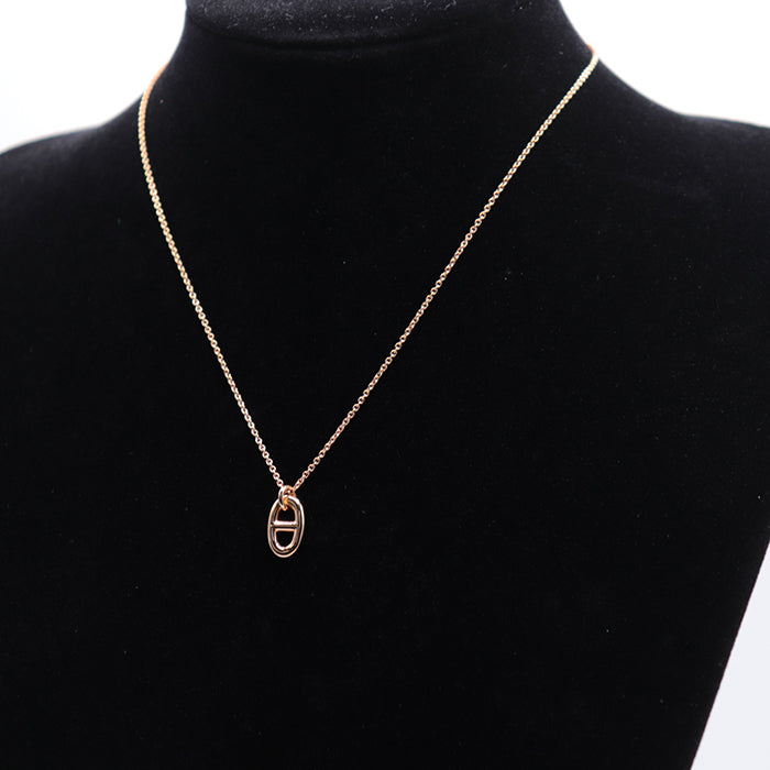HERMES Necklace K18PG% , Au750% K18PG, pink gold Women Used Authentic