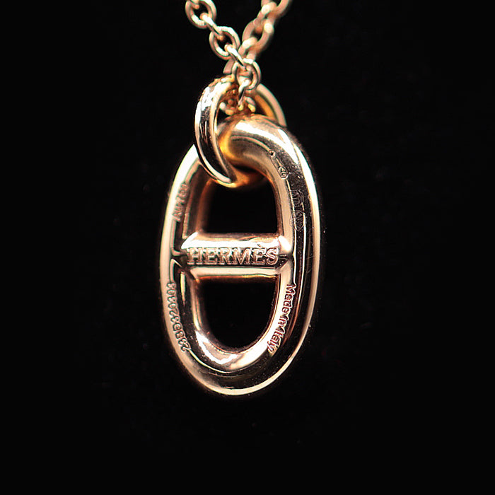 HERMES Necklace K18PG% , Au750% K18PG, pink gold Women Used Authentic
