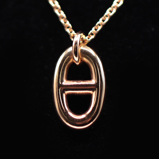 HERMES Necklace K18PG% , Au750% K18PG, pink gold Women Used Authentic