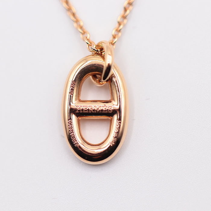 HERMES Necklace K18PG% , Au750% K18PG, pink gold Women Used Authentic