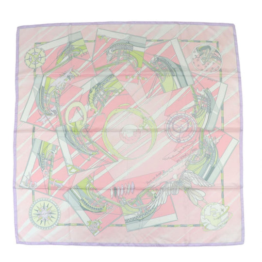 HERMES scarf 100% silk Pink type Women Used Authentic