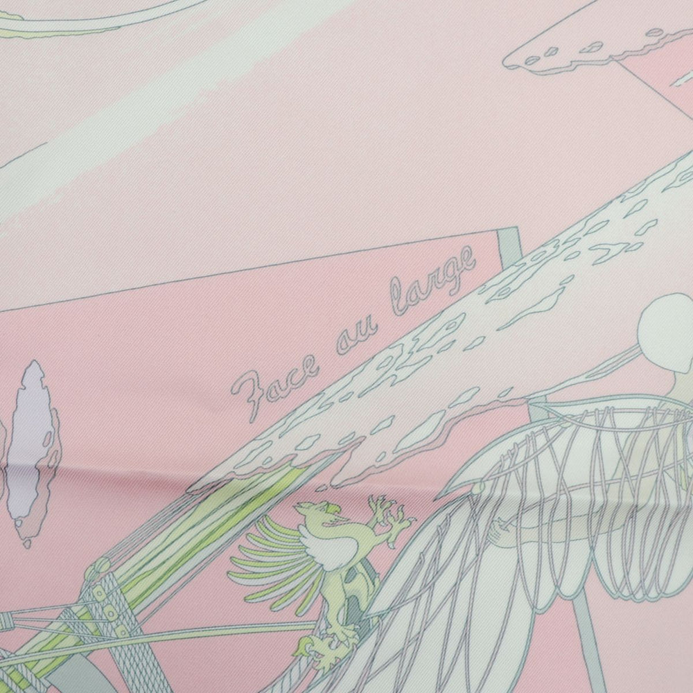 HERMES scarf 100% silk Pink type Women Used Authentic