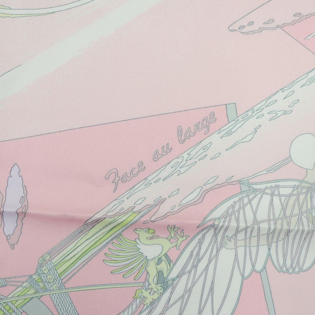 HERMES scarf 100% silk Pink type Women Used Authentic