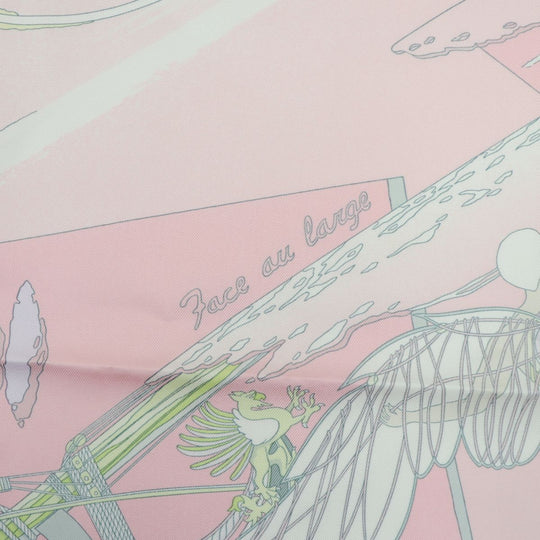 HERMES scarf 100% silk Pink type Women Used Authentic