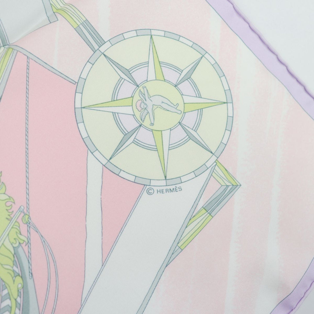 HERMES scarf 100% silk Pink type Women Used Authentic
