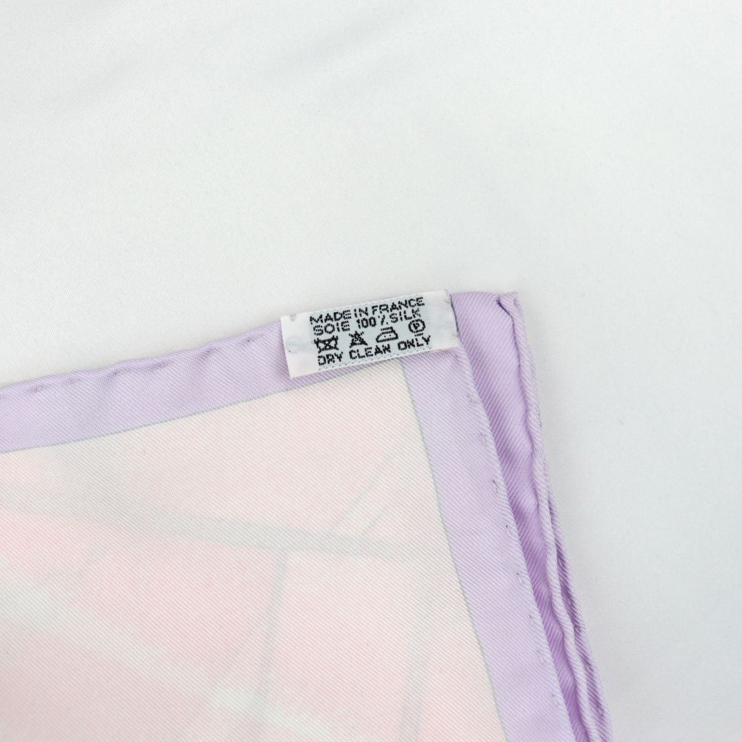 HERMES scarf 100% silk Pink type Women Used Authentic
