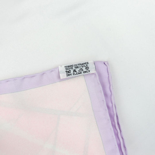 HERMES scarf 100% silk Pink type Women Used Authentic