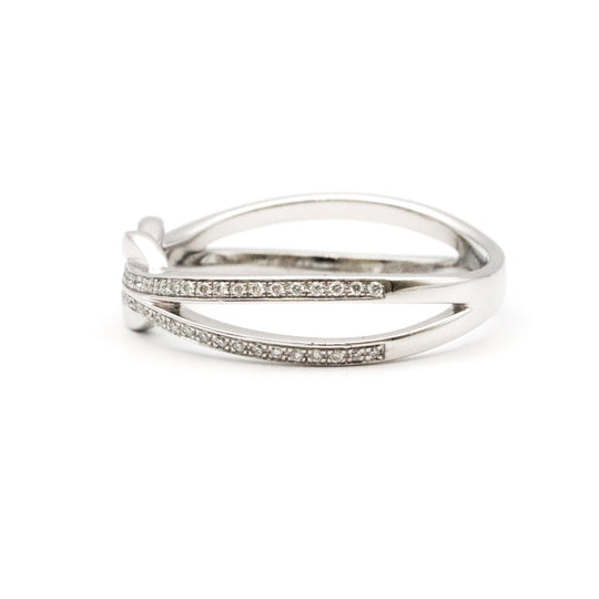 FRED Ring AU750 (K18WG), Diamond: 0.08ct (see official website) Silver Women Used Authentic