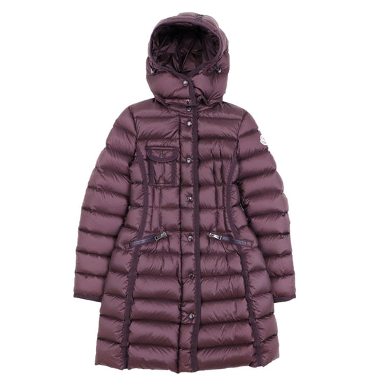 MONCLER Down jacket [Outer material] 100% nylon [Lining] 100% nylon [Filling] 90% down, 10% feather Bordeaux HERMINE Women 00 Used Authentic