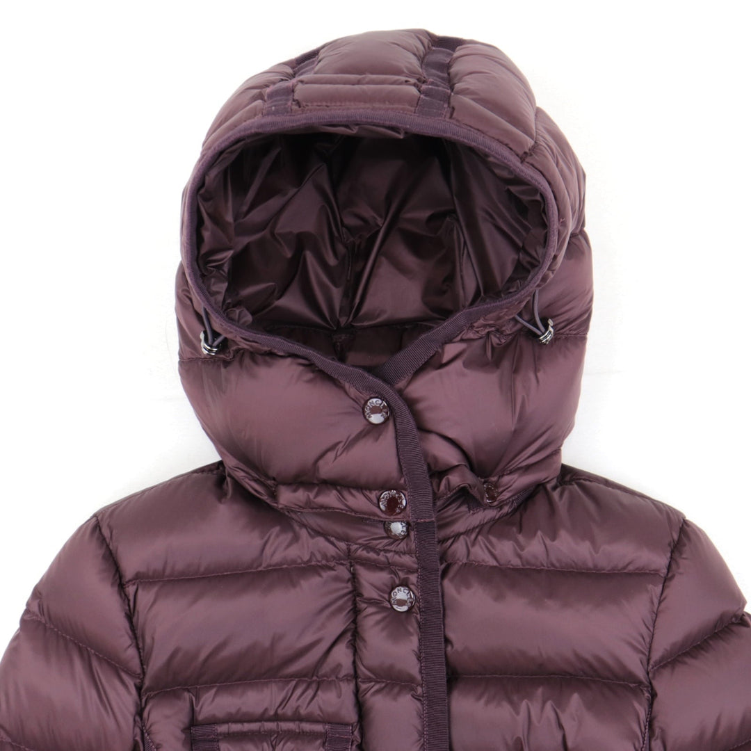MONCLER Down jacket [Outer material] 100% nylon [Lining] 100% nylon [Filling] 90% down, 10% feather Bordeaux HERMINE Women 00 Used Authentic