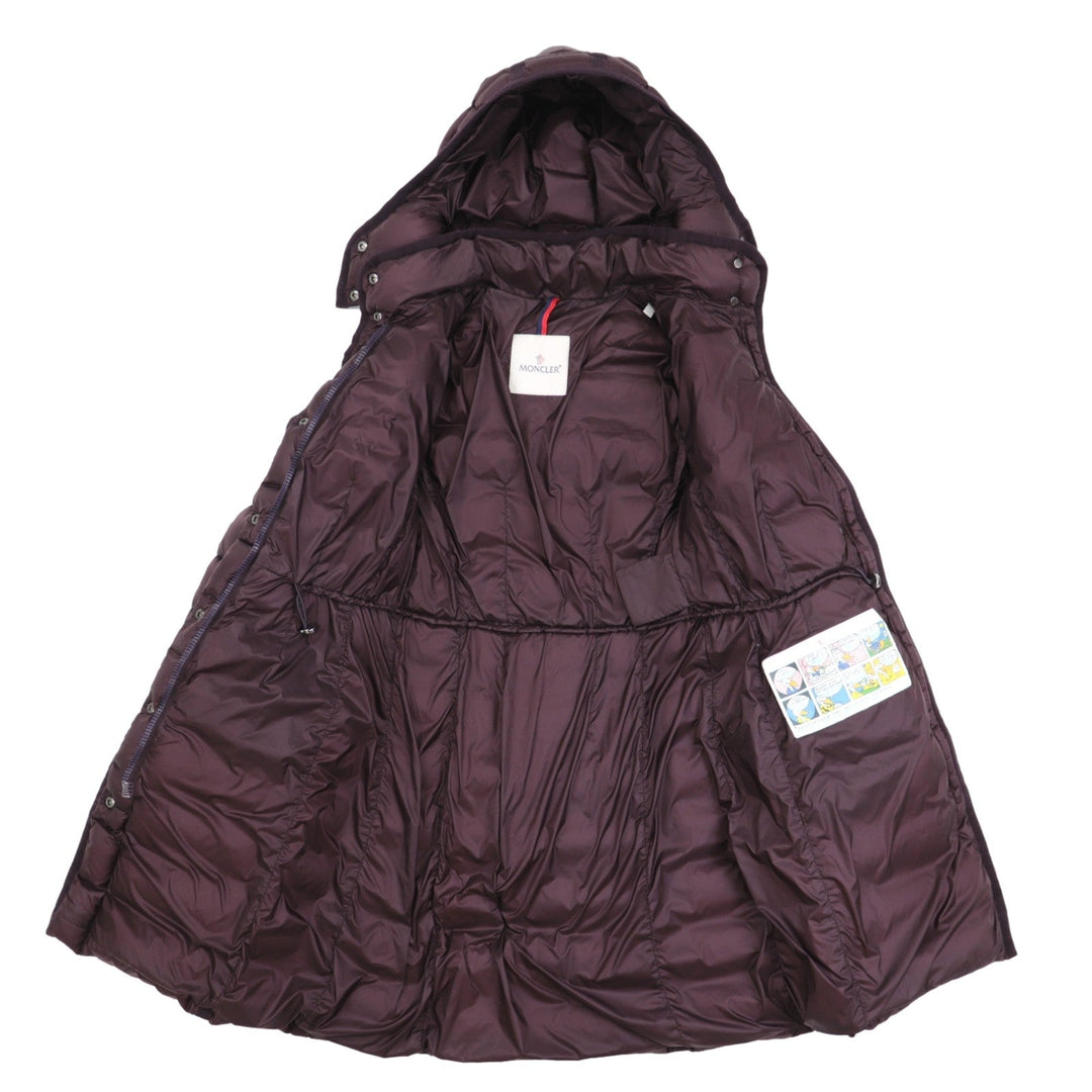 MONCLER Down jacket [Outer material] 100% nylon [Lining] 100% nylon [Filling] 90% down, 10% feather Bordeaux HERMINE Women 00 Used Authentic
