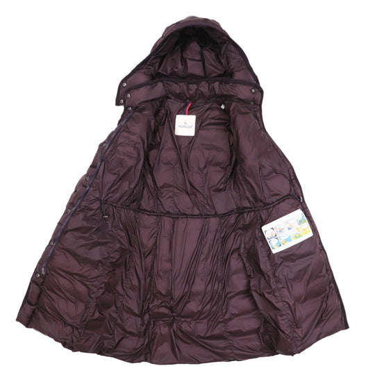 MONCLER Down jacket [Outer material] 100% nylon [Lining] 100% nylon [Filling] 90% down, 10% feather Bordeaux HERMINE Women 00 Used Authentic