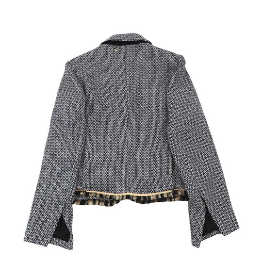 CARVEN Other outerwear 55% acrylic, 45% cotton [Lining] 100% cotton [Other fabric] 100% wool [Sleeve lining] 100% viscose Black, Multicolor Women 40 Used Authentic