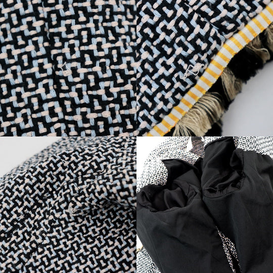 CARVEN Other outerwear 55% acrylic, 45% cotton [Lining] 100% cotton [Other fabric] 100% wool [Sleeve lining] 100% viscose Black, Multicolor Women 40 Used Authentic
