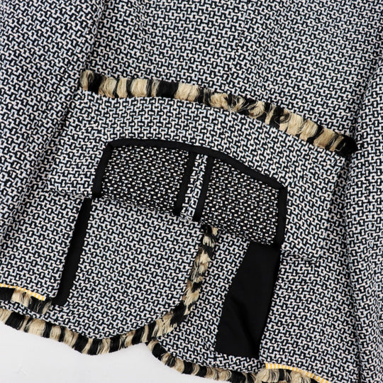 CARVEN Other outerwear 55% acrylic, 45% cotton [Lining] 100% cotton [Other fabric] 100% wool [Sleeve lining] 100% viscose Black, Multicolor Women 40 Used Authentic