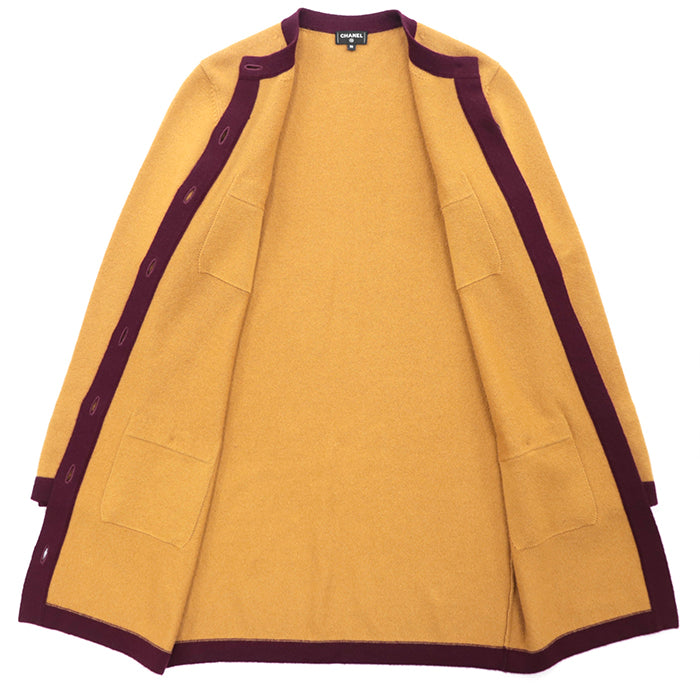CHANEL knit Cashmere 100% mustard P71510 Women 36 Used Authentic