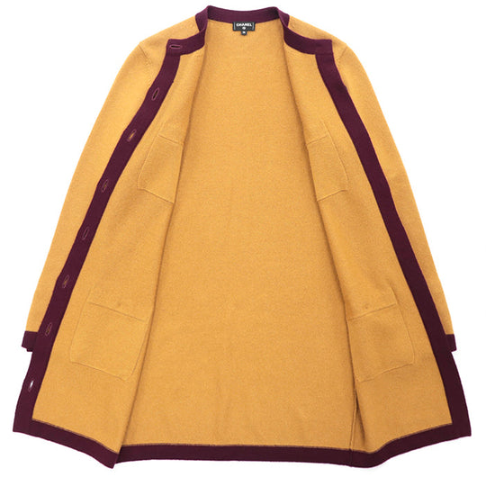 CHANEL knit Cashmere 100% mustard P71510 Women 36 Used Authentic