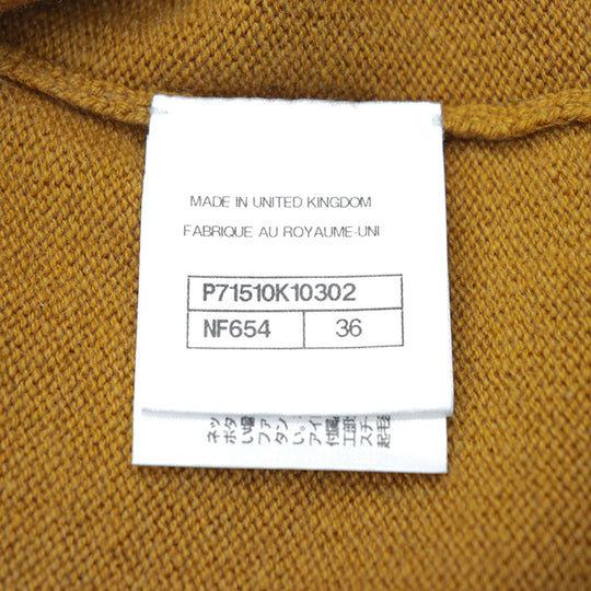 CHANEL knit Cashmere 100% mustard P71510 Women 36 Used Authentic