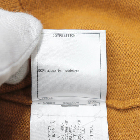 CHANEL knit Cashmere 100% mustard P71510 Women 36 Used Authentic
