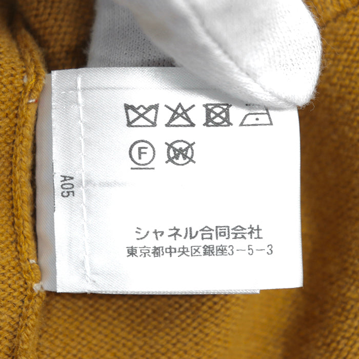 CHANEL knit Cashmere 100% mustard P71510 Women 36 Used Authentic