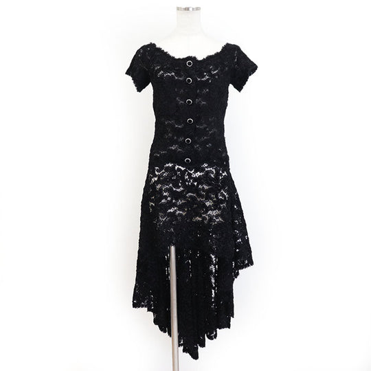 CHANEL one piece 83% viscose, 13% polyamide [lining] 100% silk black Women 34 Used Authentic