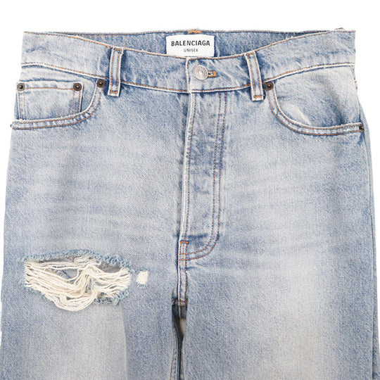 BALENCIAGA Pants cotton 100% Light indigo TD 04 664631 TBP48 8961 Women 27 Used Authentic