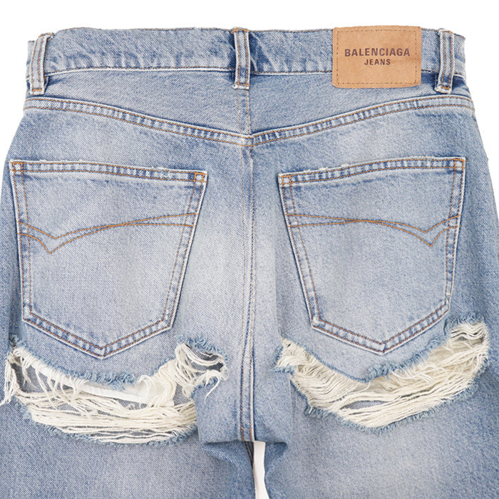 BALENCIAGA Pants cotton 100% Light indigo TD 04 664631 TBP48 8961 Women 27 Used Authentic