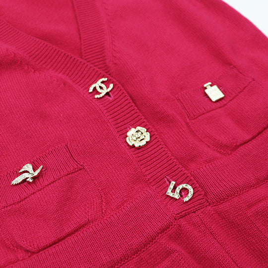 CHANEL Overall [Outer fabric] 100% cashmere [Rib] 99% cashmere, 1% elastane pink Women 36 Used Authentic