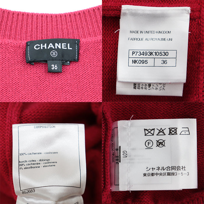 CHANEL Overall [Outer fabric] 100% cashmere [Rib] 99% cashmere, 1% elastane pink Women 36 Used Authentic