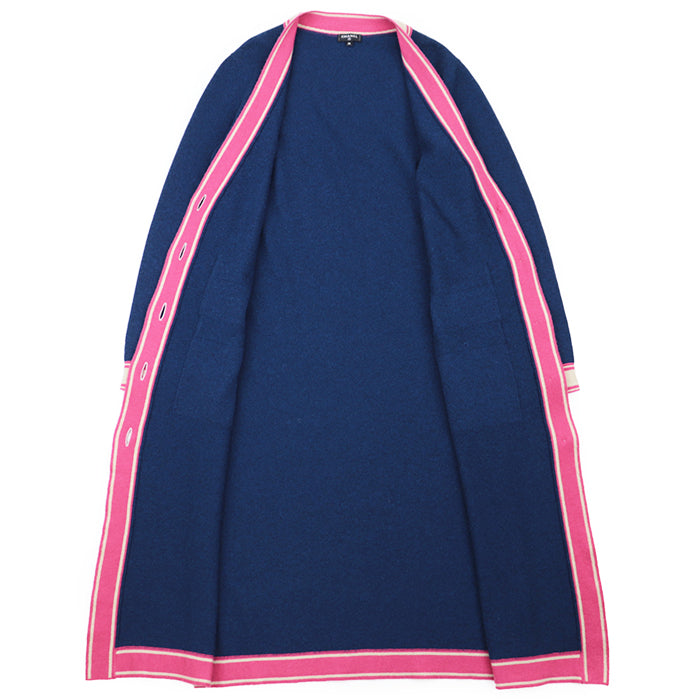 CHANEL cardigan [Outer material] 100% cashmere Navy Pink Beige P62918 Women 36 Used Authentic