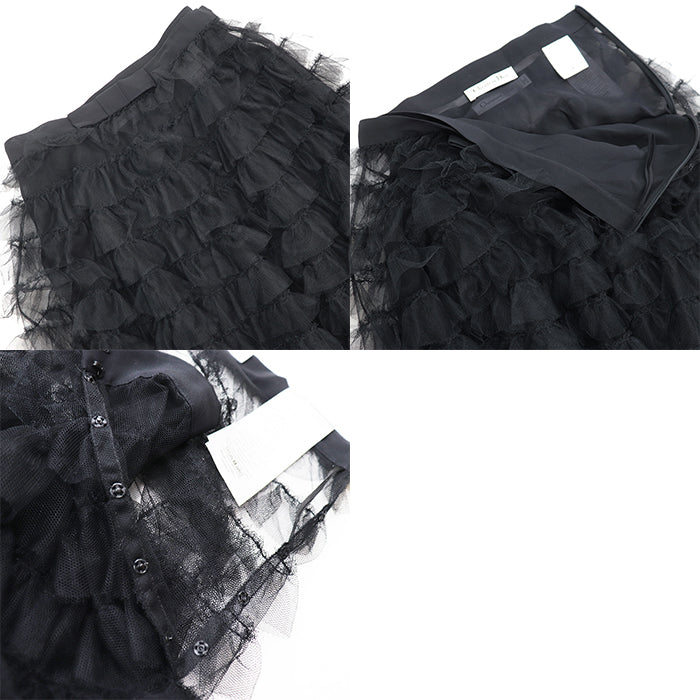 Christian Dior skirt [Outer fabric] 100% polyester [Lining] (Petticoat) 100% silk [Other fabric] 100% nylon black Women 34 Used Authentic