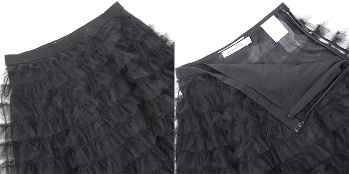 Christian Dior skirt [Outer material] 100% polyester, 100% nylon [Lining] 100% silk black Women 36 Used Authentic
