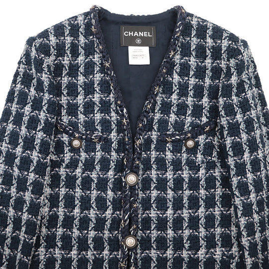 CHANEL Other outerwear 84% cotton, 10% reine wool [lining] 100% silk Navy Women 40 Used Authentic
