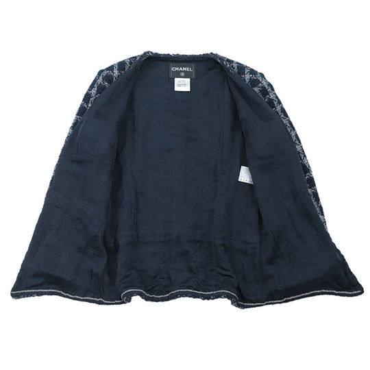 CHANEL Other outerwear 84% cotton, 10% reine wool [lining] 100% silk Navy Women 40 Used Authentic