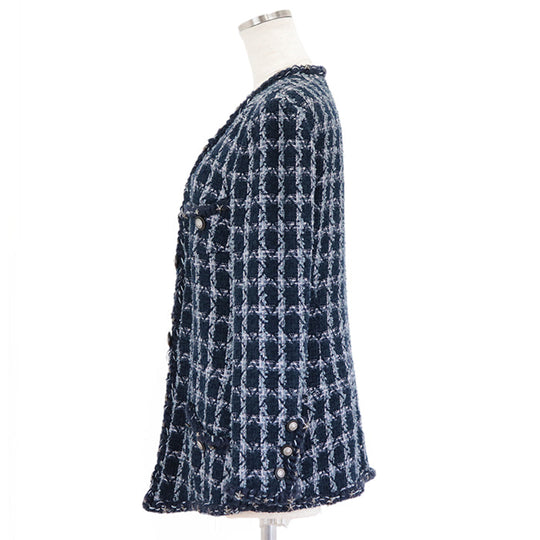 CHANEL Other outerwear 84% cotton, 10% reine wool [lining] 100% silk Navy Women 40 Used Authentic