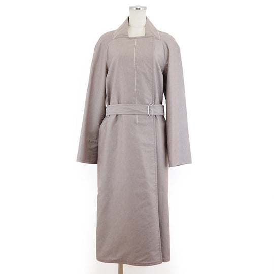 HERMES coat 99% cotton, 1% silk Brown type Women 38 Used Authentic