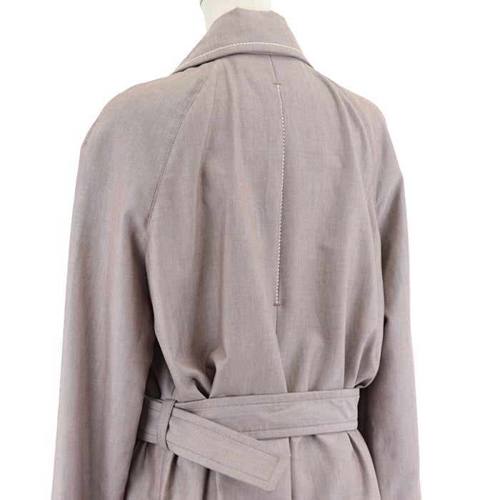 HERMES coat 99% cotton, 1% silk Brown type Women 38 Used Authentic