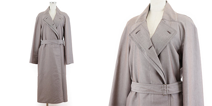 HERMES coat 99% cotton, 1% silk Brown type Women 38 Used Authentic