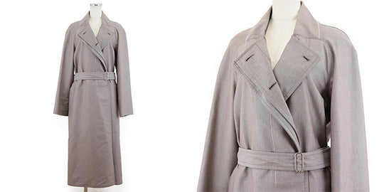HERMES coat 99% cotton, 1% silk Brown type Women 38 Used Authentic