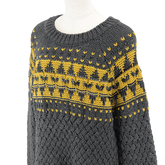 CHANEL knit 97% wool, 1% nylon Charcoal gray Women 42 Used Authentic