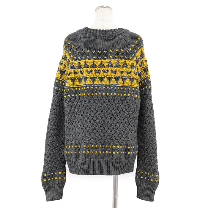 CHANEL knit 97% wool, 1% nylon Charcoal gray Women 42 Used Authentic