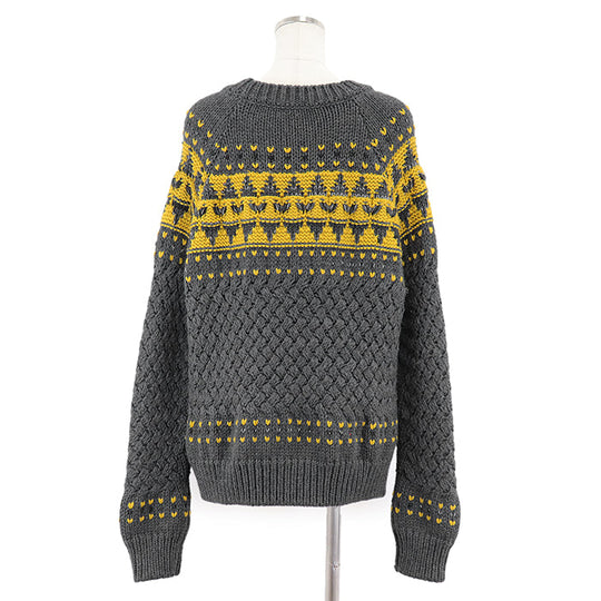 CHANEL knit 97% wool, 1% nylon Charcoal gray Women 42 Used Authentic