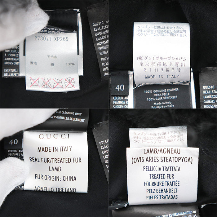GUCCI Other outerwear [Outer material] Sheepskin [Lining] 100% silk black Women 40 Used Authentic