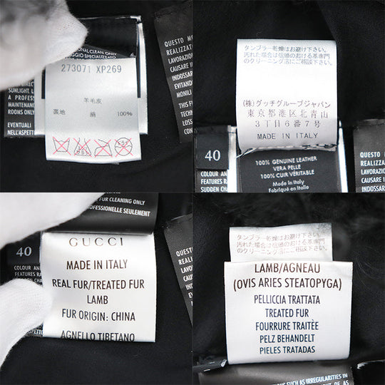 GUCCI Other outerwear [Outer material] Sheepskin [Lining] 100% silk black Women 40 Used Authentic