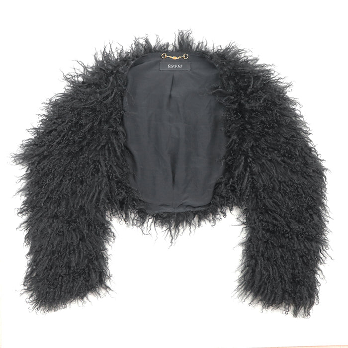 GUCCI Other outerwear [Outer material] Sheepskin [Lining] 100% silk black Women 40 Used Authentic