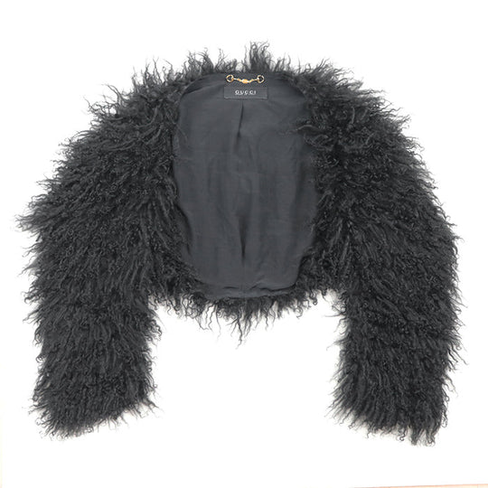 GUCCI Other outerwear [Outer material] Sheepskin [Lining] 100% silk black Women 40 Used Authentic