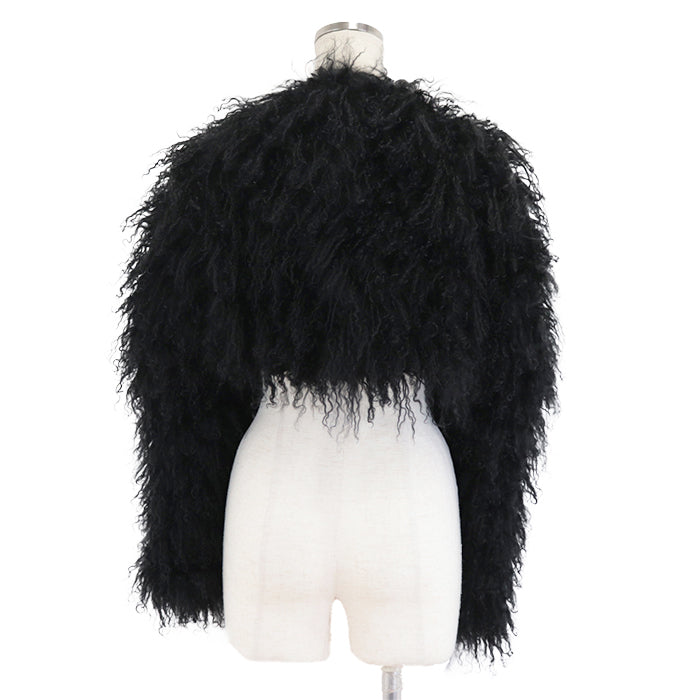 GUCCI Other outerwear [Outer material] Sheepskin [Lining] 100% silk black Women 40 Used Authentic