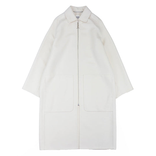 HERMES coat Cashmere 100% Ivory Women 38 Used Authentic